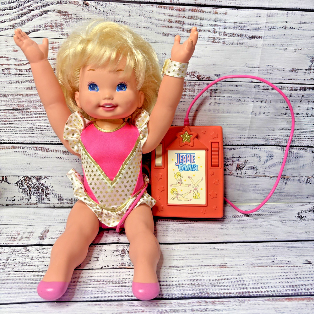 Vintage 1993 Mattel Jennie Gymnast Doll with Remote Control Original Leotard